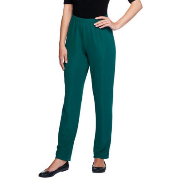 Susan Graver Black Lustra Knit Pants 1XP - Picture 3 of 3